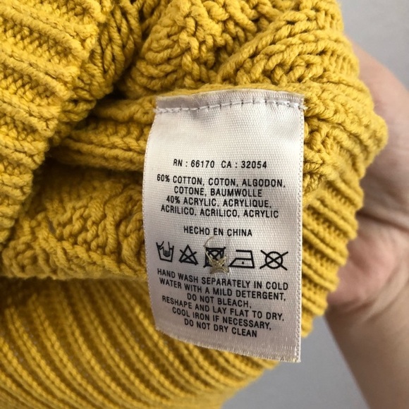 Anthro Sparrow Mustard Cable Knit Pullover Sweater - Picture 5 of 7